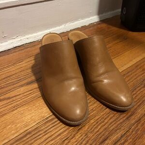 Brown Leather Mules